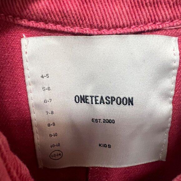 Free People X Oneteaspoon Girl's Braxton Mini Utility Jumpsuit In Pink Sz 12-14 - Picture 2 of 9